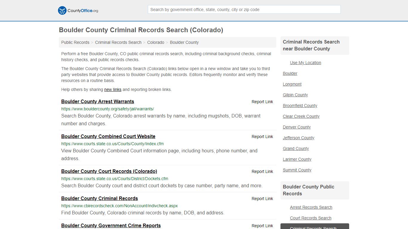 Criminal Records Search - Boulder County, CO (Arrests ...